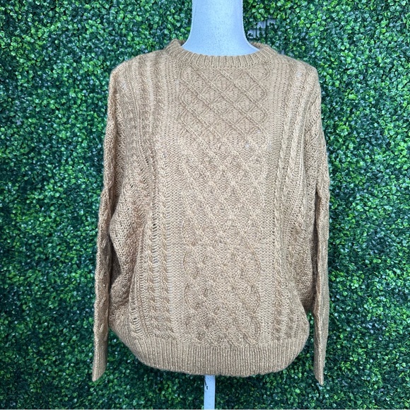 Nwt oversized Cali Be Women's Cable Knit Sweater - Brown - Picture 3 of 13